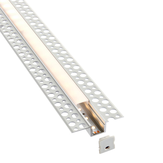 Rigel Plaster-in 2m Aluminium Profile/Extrusion Silver