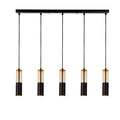 Merrygold 5Lt Bar Pendant - Black Metal & Amber Acrylic