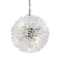 Sunburst 7Lt Pendant - Chrome Metal & Glass Beads
