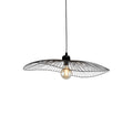 Wave Pendant Convertible to Flush - Black Metal