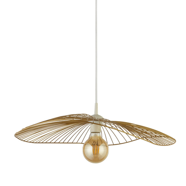 Wave Pendant Convertible to Flush - Black & Gold Metal
