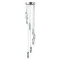 Sculptured Ice Multi-Drop Pendant - Chrome & Glass