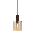 Sweden Pendant - Mocha Metal & Amber Glass