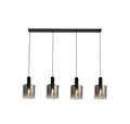 Sweden 4Lt Bar Pendant - Black Metal & Smoked Ombre Glass