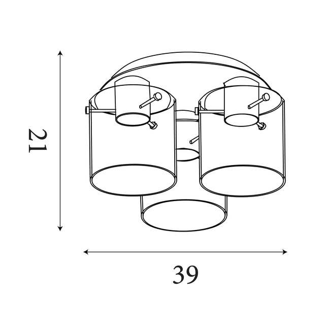 Sweden 3LT Flush - Mocha Metal & Amber Glass