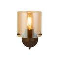 Sweden 1Lt Wall Light - Mocha Metal & Amber Glass