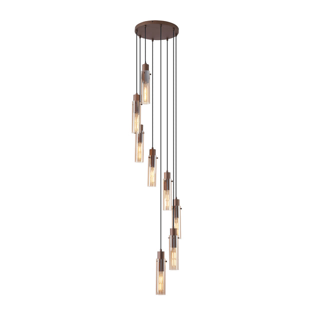 Sweden II 8Lt Multi Drop - Mocha Metal & Amber Glass