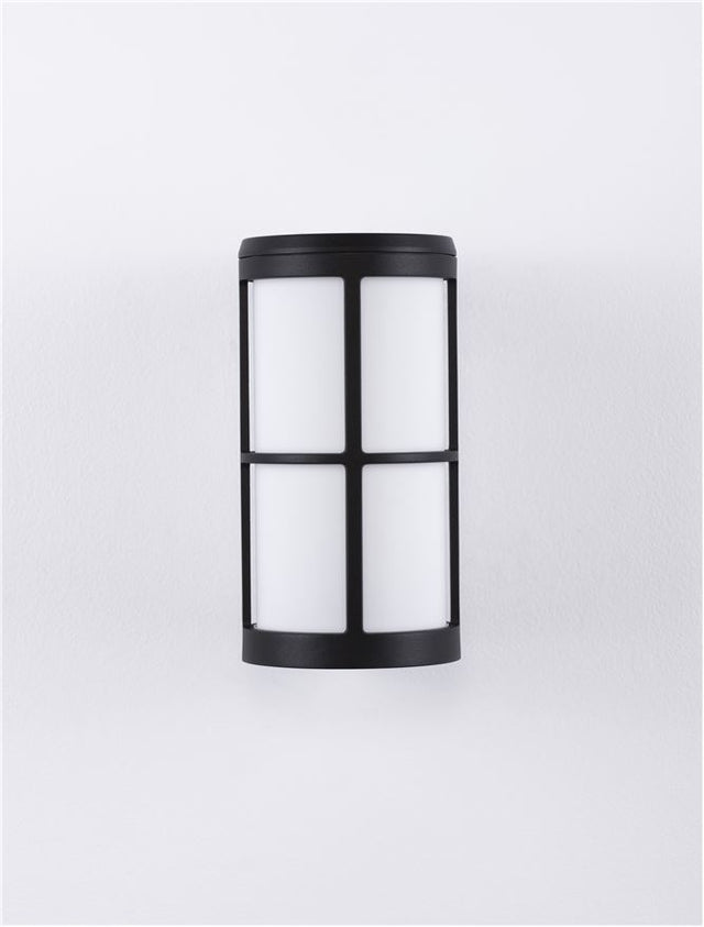 STONE Black Aluminium & Acrylic LED E27 1x12 Watt 220-240 Volt IP54 Bulb Excluded D: 12 W: 15 H: 23 cm