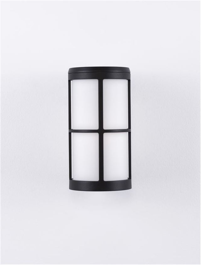 STONE Black Aluminium & Acrylic LED E27 1x12 Watt 220-240 Volt IP54 Bulb Excluded D: 12 W: 15 H: 23 cm