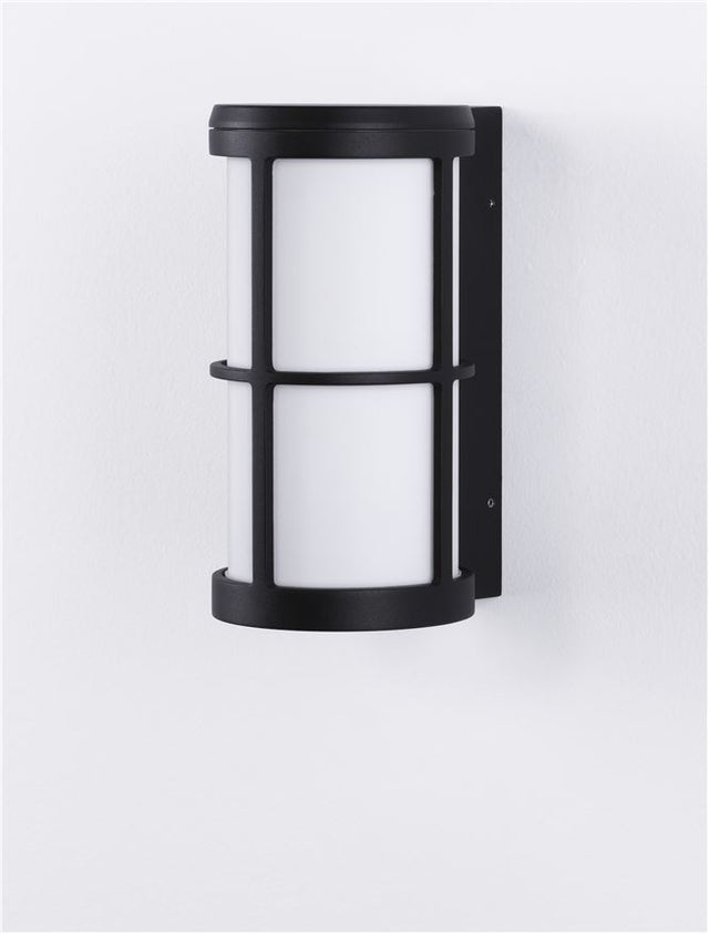STONE Black Aluminium & Acrylic LED E27 1x12 Watt 220-240 Volt IP54 Bulb Excluded D: 12 W: 15 H: 23 cm