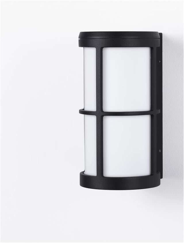 STONE Black Aluminium & Acrylic LED E27 1x12 Watt 220-240 Volt IP54 Bulb Excluded D: 12 W: 15 H: 23 cm