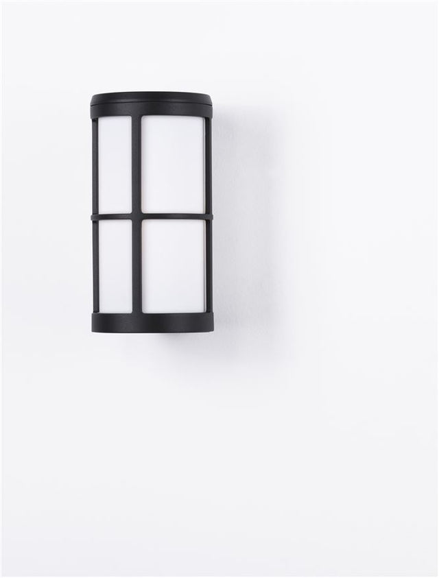 STONE Black Aluminium & Acrylic LED E27 1x12 Watt 220-240 Volt IP54 Bulb Excluded D: 12 W: 15 H: 23 cm