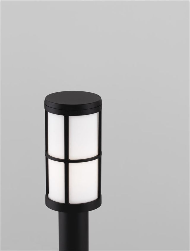 STONE Black Aluminium & Acrylic LED E27 1x12 Watt 220-240 Volt IP54 Bulb Excluded D: 12 W: 12 H: 65 cm