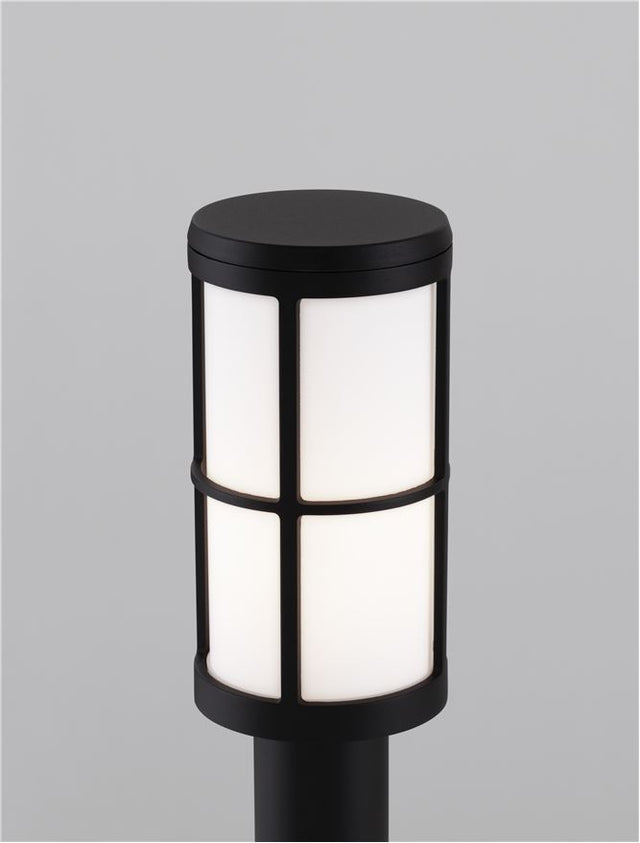 STONE Black Aluminium & Acrylic LED E27 1x12 Watt 220-240 Volt IP54 Bulb Excluded D: 12 W: 12 H: 65 cm