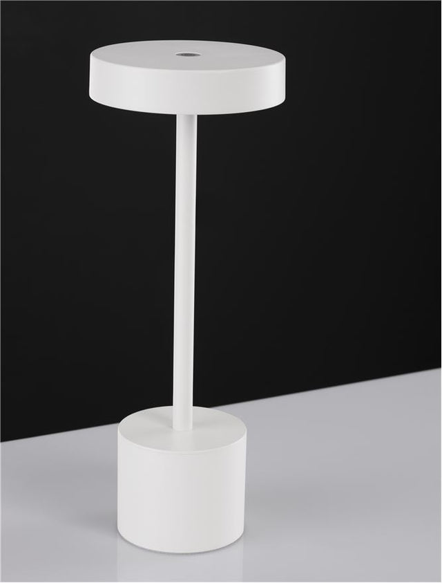 FUMO White Aluminium & Acrylic LED 2 Watt 230Lm 3000K 220-240 Volt Beam Angle 163º IP54 Switch On/Off / USB Wire D: 11.8 H: 30 cm