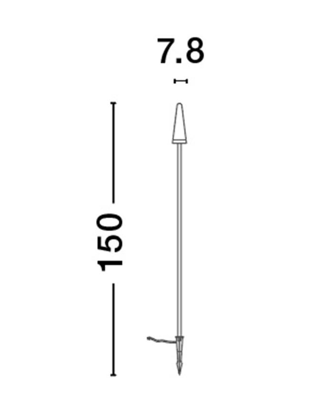 MABEL Black Aluminium & Clear Glass LED 8.5 Watt 590Lm 3000K 220-240 Volt Beam Angle 36º IP54 Cable Length: 64 cm D: 7.8 W: 7.8 H: 150 cm