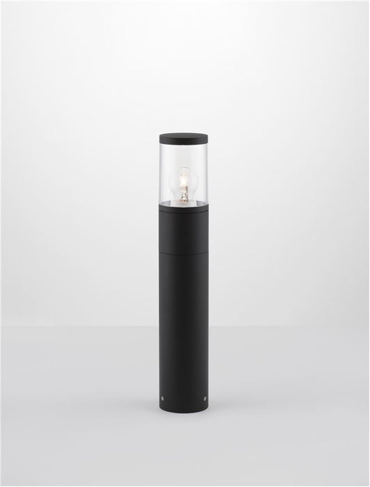 CETERA Black Aluminium & Acrylic LED E27 1x12 Watt 220-240 Volt IP54 Bulb Excluded D: 9 H: 50 cm