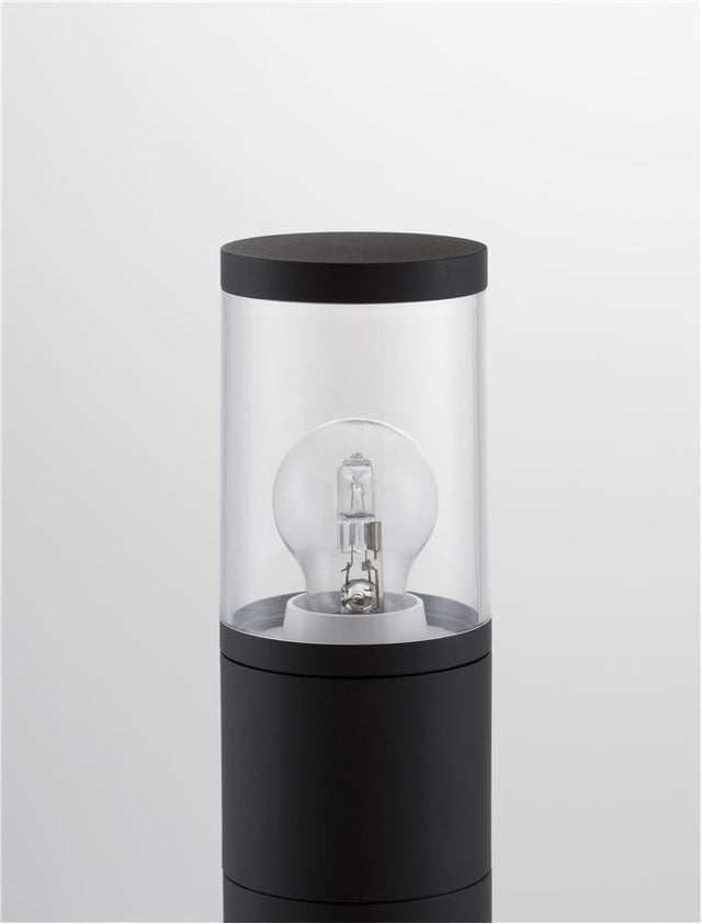 CETERA Black Aluminium & Acrylic LED E27 1x12 Watt 220-240 Volt IP54 Bulb Excluded D: 9 H: 50 cm