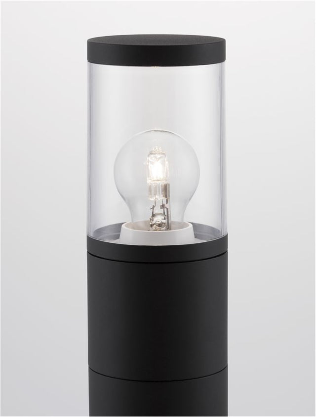 CETERA Black Aluminium & Acrylic LED E27 1x12 Watt 220-240 Volt IP54 Bulb Excluded D: 9 H: 50 cm