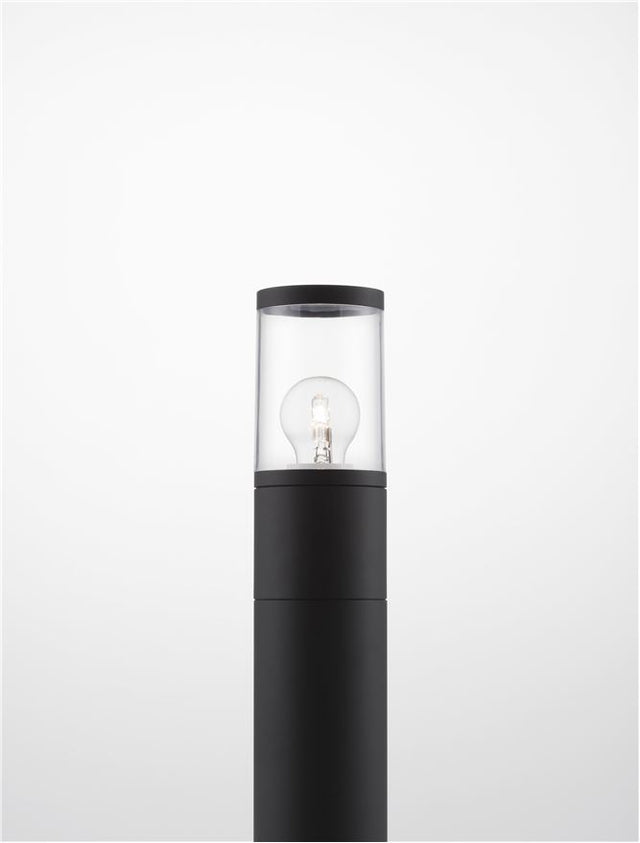 CETERA Black Aluminium & Acrylic LED E27 1x12 Watt 220-240 Volt IP54 Bulb Excluded D: 9 H: 50 cm