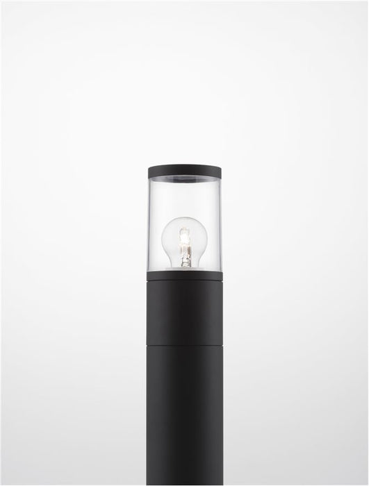CETERA Black Aluminium & Acrylic LED E27 1x12 Watt 220-240 Volt IP54 Bulb Excluded D: 9 H: 50 cm