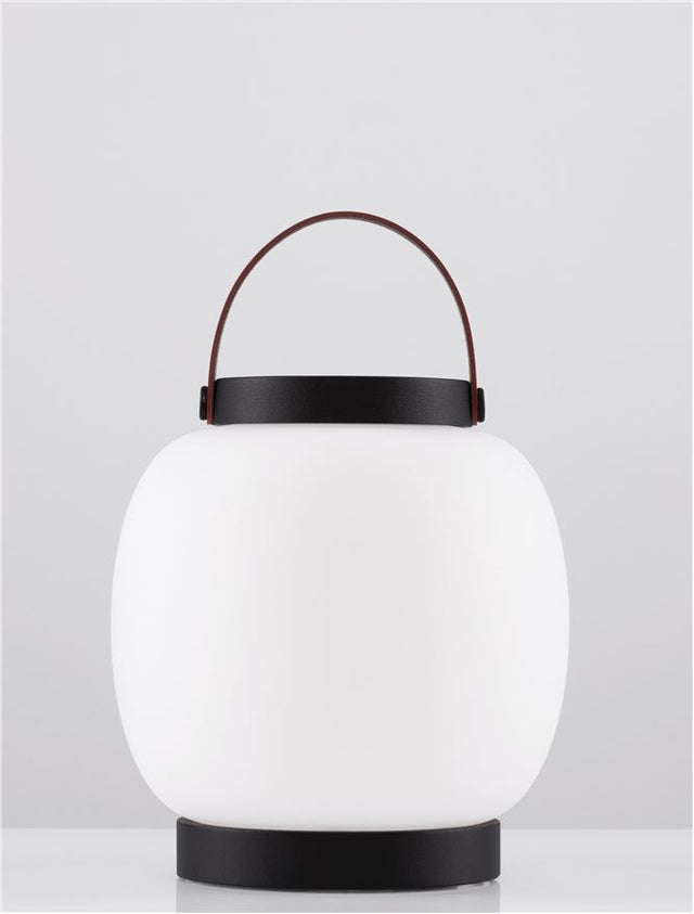 JIGRA Black Aluminium & Acrylic LED 2 Watt 200Lm 3000K 3,7 Volt Beam Angle 306º IP54 Switch On/Off / USB Wire D: 16 W: 16 H: 22.8 cm