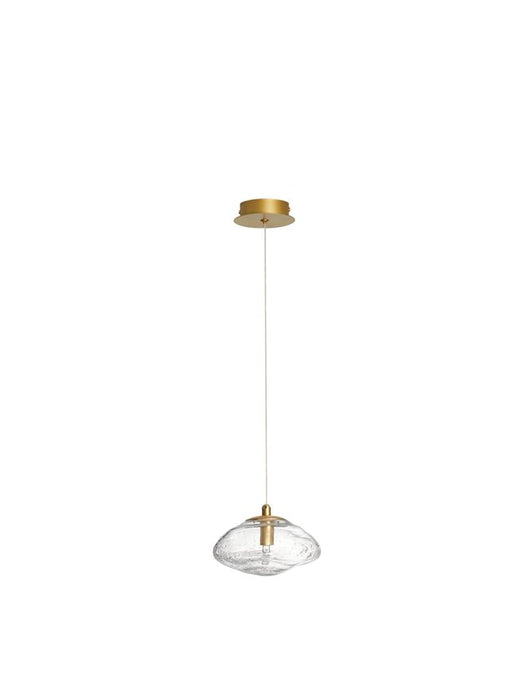 KING Brass Gold Metal Blown Clear Glass LED G9 1x5 Watt 230 Volt IP20 Bulb Excluded D: 16 H: 200 cm Adjustable Height