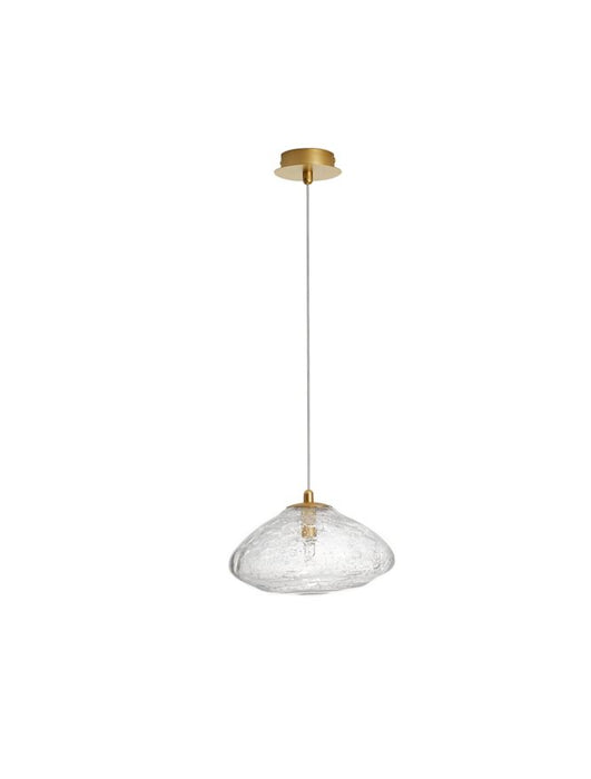 KING Brass Gold Metal Blown Clear Glass LED G9 1x5 Watt 230 Volt IP20 Bulb Excluded D: 26 H: 200 cm Adjustable Height