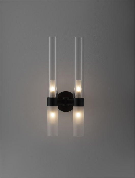 CENTURY Matt Black Metal Clear & Frost Glass LED G9 4x5 Watt 230 Volt IP20 Bulb Excluded L: 17.5 W: 15 H: 46.5 cm