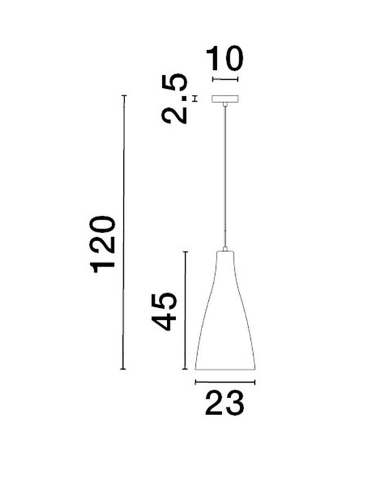 LIVTAR Gold Metal Gradient Glass LED E27 1x12 Watt 230 Volt IP20 Bulb Excluded D: 23 H1: 45 H2: 120 cm Adjustable height