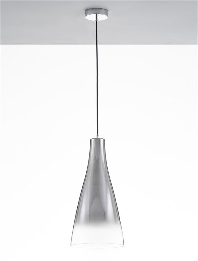 LIVTAR Chrome Metal Gradient Glass LED E27 1x12 Watt 230 Volt IP20 Bulb Excluded D: 23 H1: 45 H2: 120 cm Adjustable height