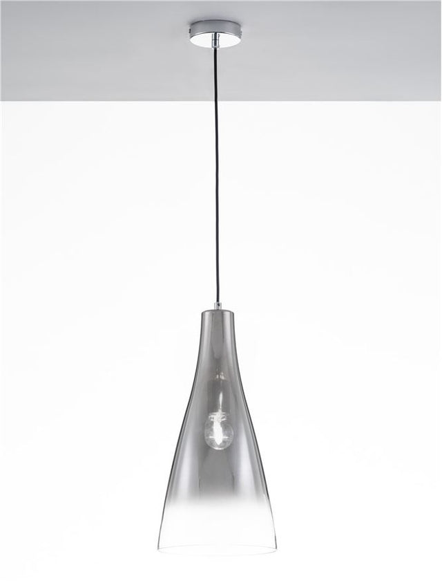 LIVTAR Chrome Metal Gradient Glass LED E27 1x12 Watt 230 Volt IP20 Bulb Excluded D: 23 H1: 45 H2: 120 cm Adjustable height