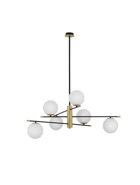 GIT Matt Black & Gold Metal Opal Glass LED G9 6x5 Watt 230 Volt IP20 Bulb Excluded Included Two parts Of Metal 42 cm Each Part L: 100 H1: 67 H2: 120 cm Two Options Of Height 67 - 120 cm Rotatable