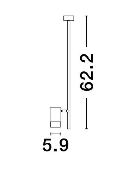 PONGO Sandy Black & Gold Aluminium LED GU10 1x10 Watt 230 Volt IP20 Bulb Excluded D: 5.9 H: 62.2 cm
