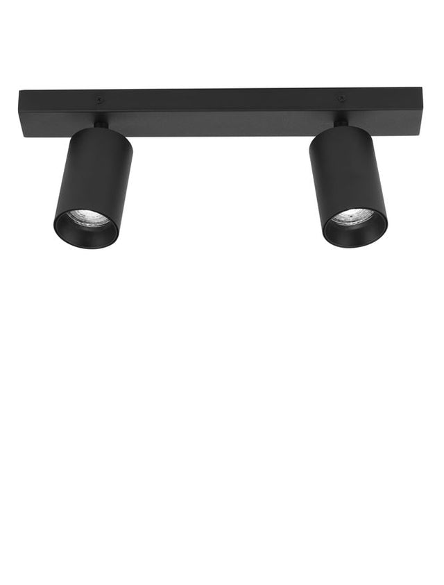 TOD Sandy Black Aluminium LED GU10 2x10 Watt 220-240 Volt IP20 Bulb Excluded L: 35 W: 6 H: 12.7 cm Rotating & Adjustable