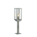 Box II Outdoor Post - Galvanised Silver Metal & Glass