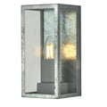 Box II Outdoor Wall Light - Galvanised Silver Metal & Glass