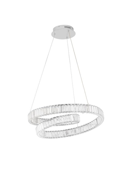 CONCETO Triac Dimmable Chrome Metal & Crystal LED 50W 230 Volt 4070Lm 3500K IP20 Class I D: 60 H: 120 cm Adjustable Height