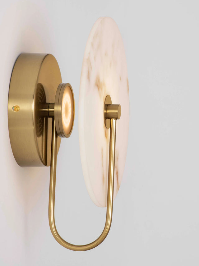 Nova Luce MARU Wall Light - Gold Brass & Alabaster