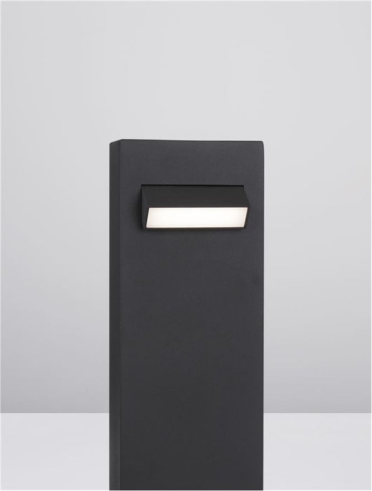 ZELDA Black AIuminium & Anti-Glare Acrylic Diffuser LED 6 Watt 335Lm 3000K 100-240V IP65 L: 12 W: 7.2 H: 40 cm