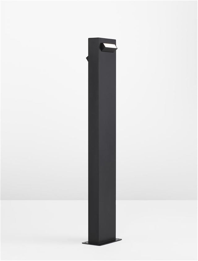 ZELDA Black AIuminium & Anti-Glare Acrylic Diffuser LED 9 Watt 571Lm 3000K 100-240V IP65 L: 12 W: 9.4 H: 80 cm