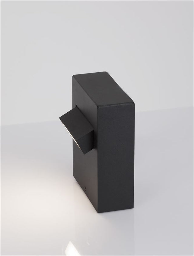 ZELDA Black Aluminium & Anti-Glare Acrylic Diffuser LED 6 Watt 342Lm 3000K 100-240V IP65 L: 12 W: 7.2 H: 15 cm