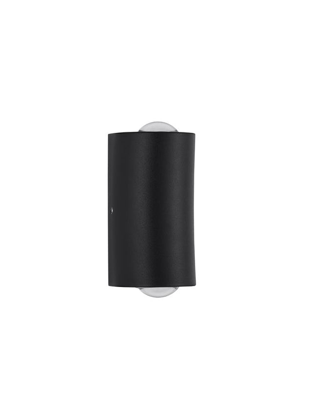AZAR Black Aluminium & Acrylic LED 2x2 Watt 400Lm 3000K 500mA 100-240V Beam Angle 68º IP54 Light Up & Down L: 5 W: 4 H: 9 cm