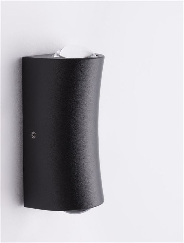 AZAR Black Aluminium & Acrylic LED 2x2 Watt 400Lm 3000K 500mA 100-240V Beam Angle 68º IP54 Light Up & Down L: 5 W: 4 H: 9 cm