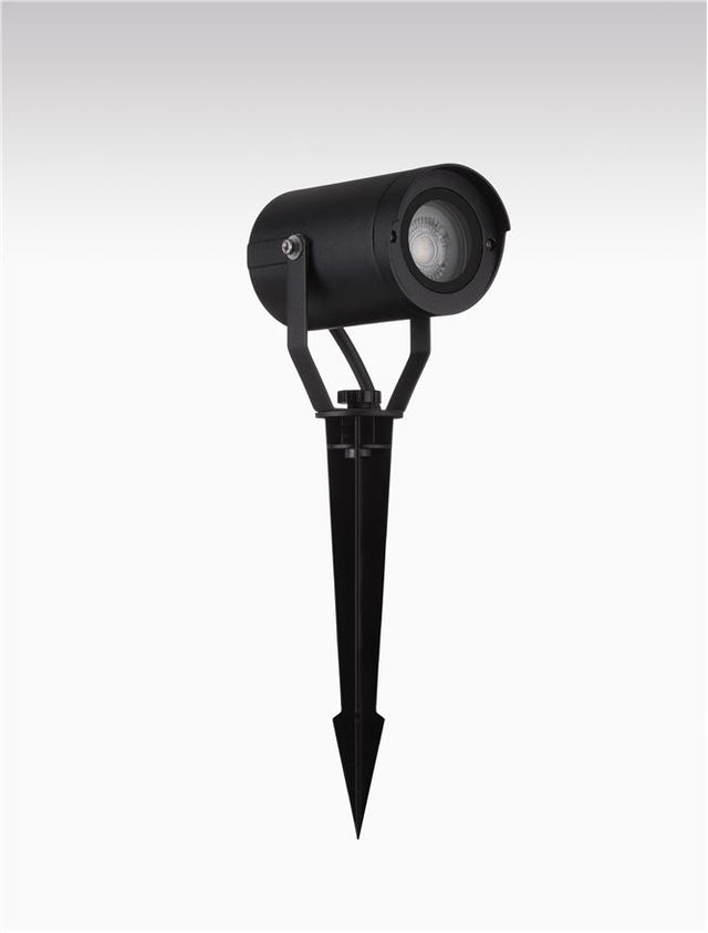 KIMIKO Black Aluminium & Clear Glass LED GU10 1x10 Watt 220-240 Volt Bulb Excluded IP54 D: 7 W: 12.5 H: 21 cm