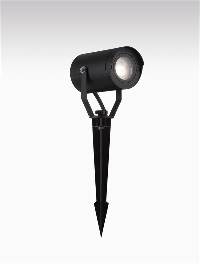 KIMIKO Black Aluminium & Clear Glass LED GU10 1x10 Watt 220-240 Volt Bulb Excluded IP54 D: 7 W: 12.5 H: 21 cm