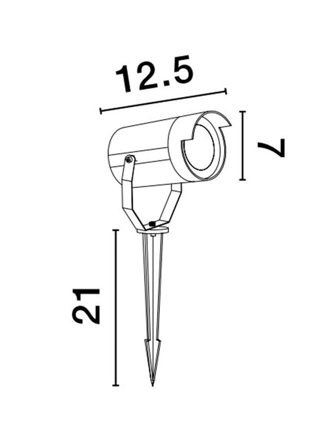 KIMIKO Black Aluminium & Clear Glass LED GU10 1x10 Watt 220-240 Volt Bulb Excluded IP54 D: 7 W: 12.5 H: 21 cm