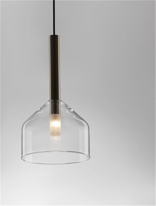 AMELIA Sandy Gold Metal & Clear Glass LED G9 1x5 Watt 230 Volt IP20 Bulb Excluded D: 20 H: 191 cm Adjustable Height