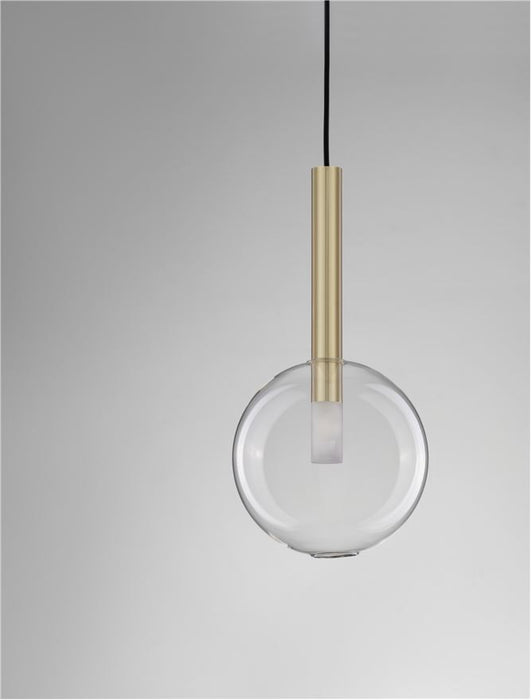 AMELIA Sandy Gold Metal & Clear Glass LED G9 1x5 Watt 230 Volt IP20 Bulb Excluded 19.5 D: 20 H: 191 cm Adjustable Height