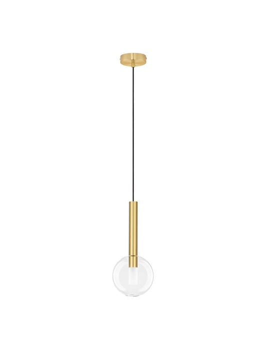 AMELIA Sandy Gold Metal & Clear Glass LED G9 1x5 Watt 230 Volt IP20 Bulb Excluded D: 15 H: 150 cm Adjustable Height
